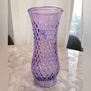 Textured Purple Amethyst Glass Vase 9”